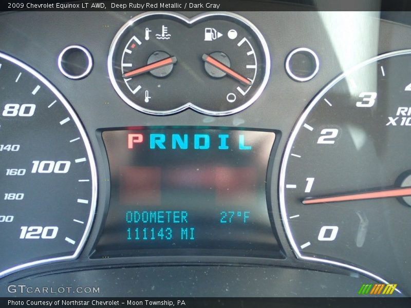 Deep Ruby Red Metallic / Dark Gray 2009 Chevrolet Equinox LT AWD