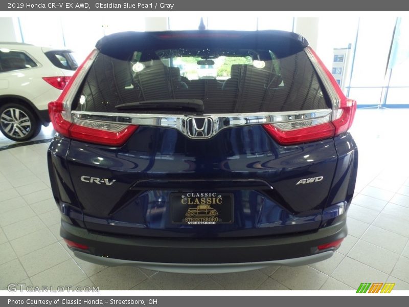 Obsidian Blue Pearl / Gray 2019 Honda CR-V EX AWD