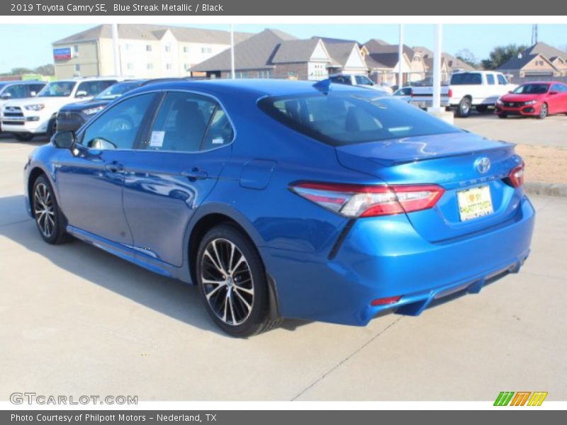 Blue Streak Metallic / Black 2019 Toyota Camry SE