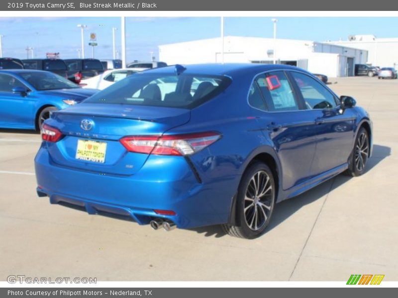 Blue Streak Metallic / Black 2019 Toyota Camry SE
