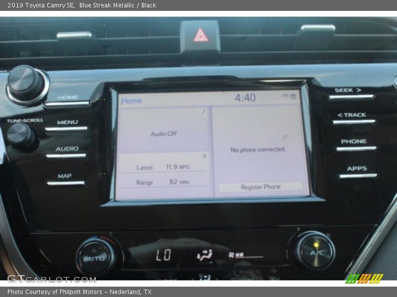 Blue Streak Metallic / Black 2019 Toyota Camry SE