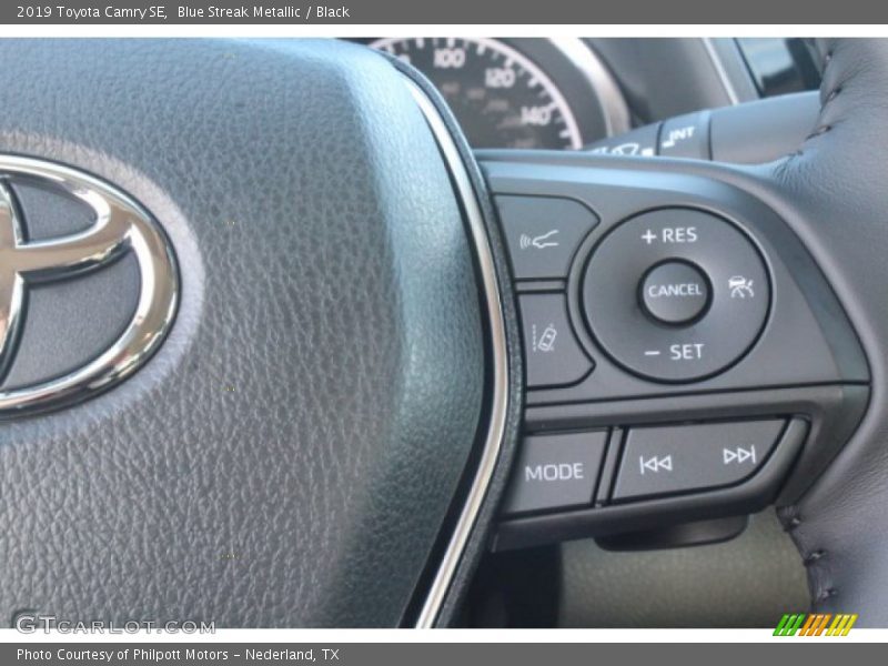 Blue Streak Metallic / Black 2019 Toyota Camry SE