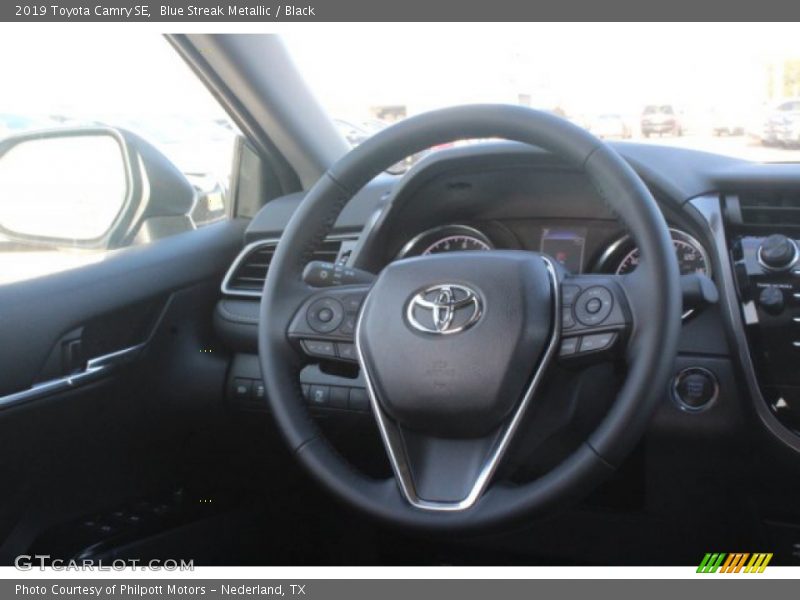 Blue Streak Metallic / Black 2019 Toyota Camry SE