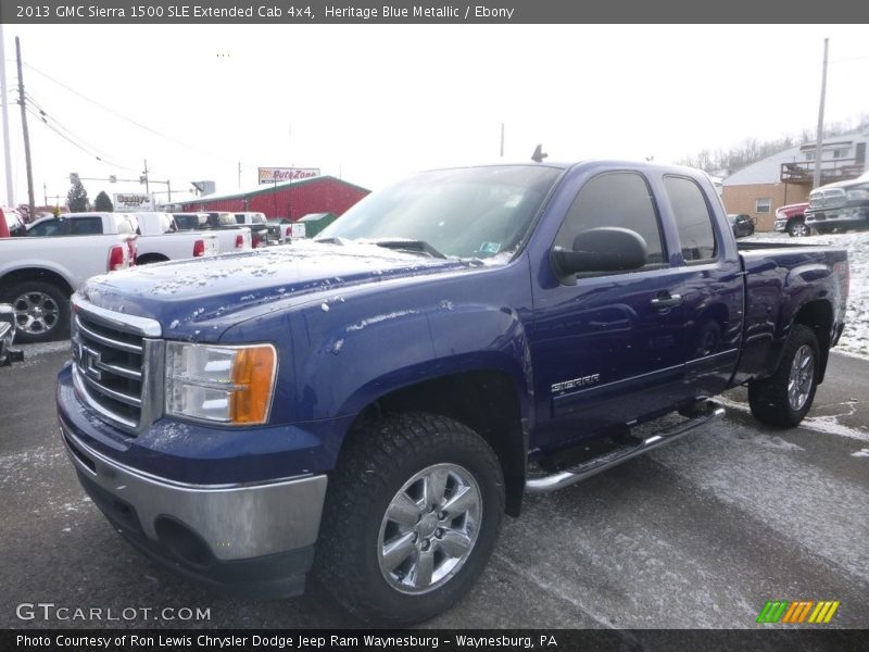 Heritage Blue Metallic / Ebony 2013 GMC Sierra 1500 SLE Extended Cab 4x4