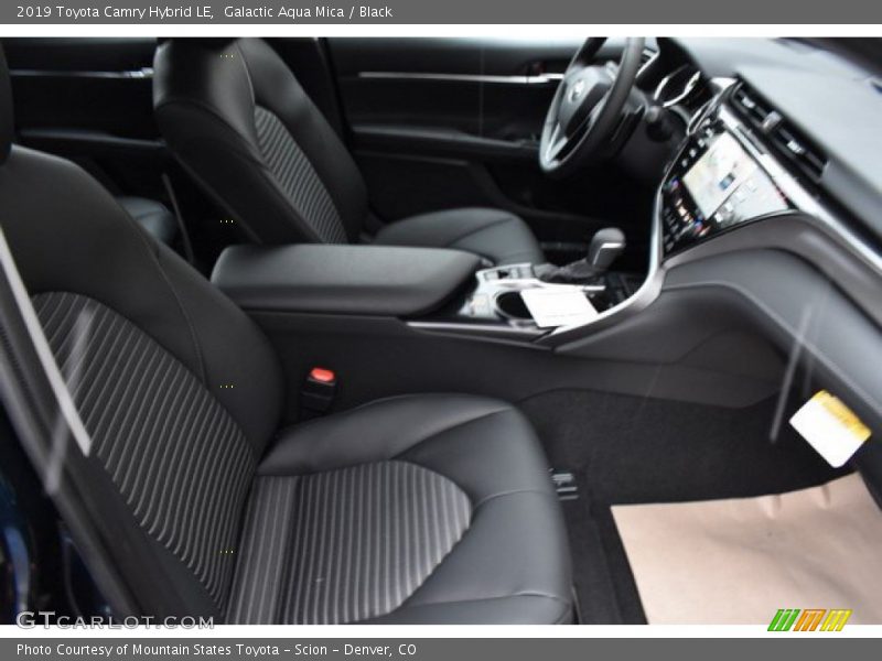 Galactic Aqua Mica / Black 2019 Toyota Camry Hybrid LE