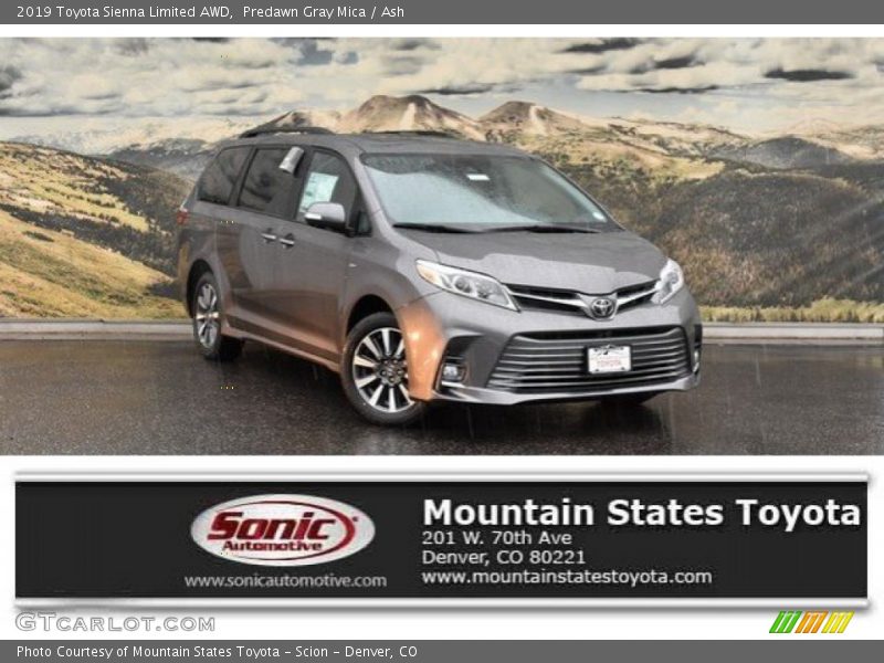 Predawn Gray Mica / Ash 2019 Toyota Sienna Limited AWD
