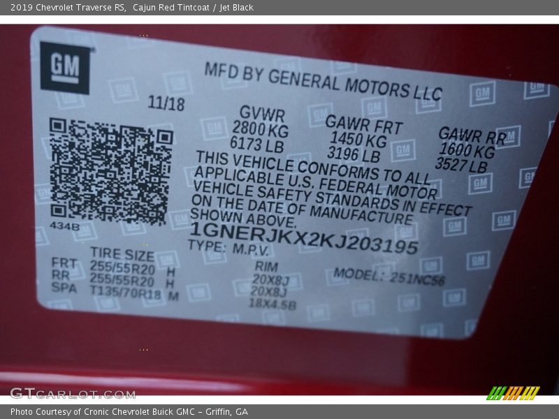 Cajun Red Tintcoat / Jet Black 2019 Chevrolet Traverse RS