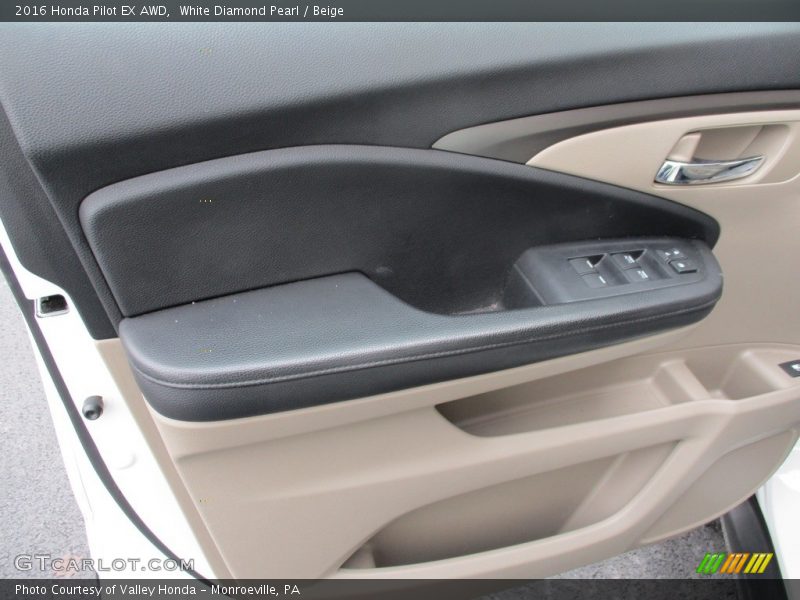 White Diamond Pearl / Beige 2016 Honda Pilot EX AWD
