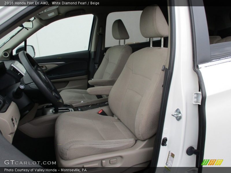 White Diamond Pearl / Beige 2016 Honda Pilot EX AWD