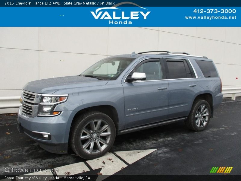 Slate Gray Metallic / Jet Black 2015 Chevrolet Tahoe LTZ 4WD