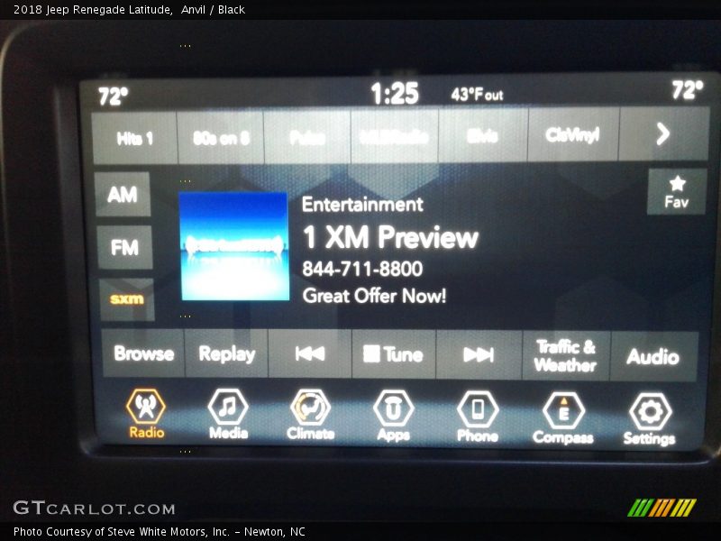Anvil / Black 2018 Jeep Renegade Latitude