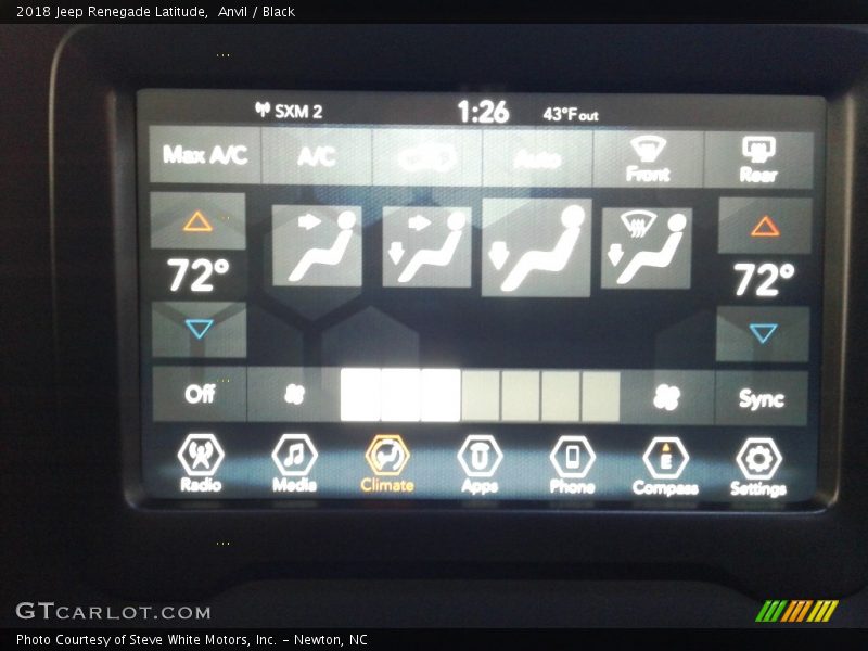 Anvil / Black 2018 Jeep Renegade Latitude
