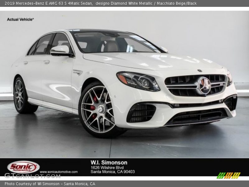 designo Diamond White Metallic / Macchiato Beige/Black 2019 Mercedes-Benz E AMG 63 S 4Matic Sedan