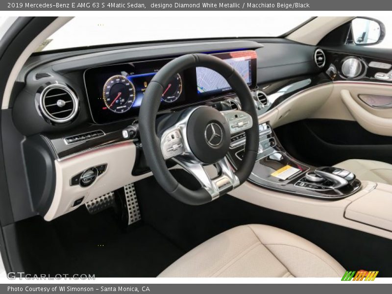 designo Diamond White Metallic / Macchiato Beige/Black 2019 Mercedes-Benz E AMG 63 S 4Matic Sedan