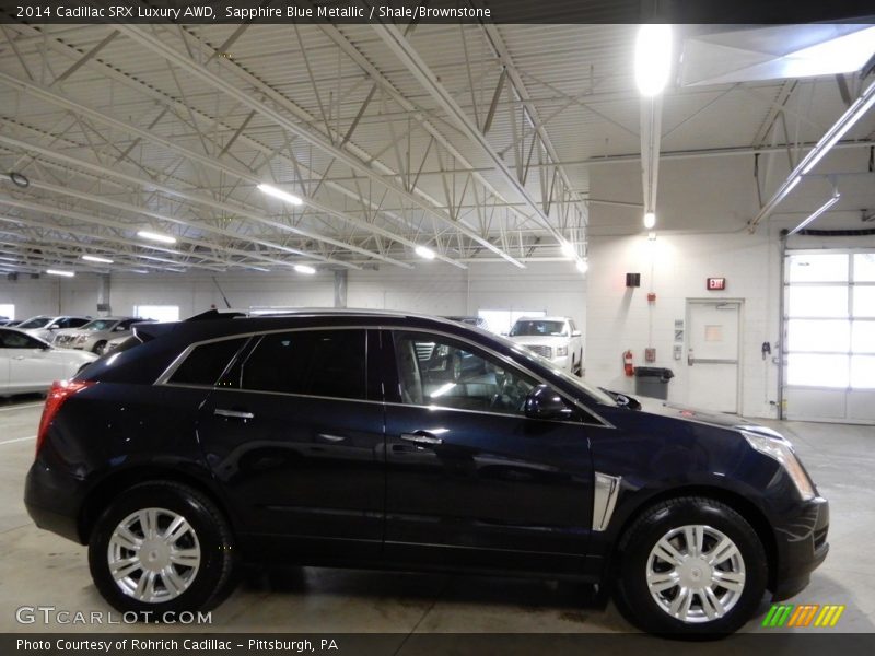 Sapphire Blue Metallic / Shale/Brownstone 2014 Cadillac SRX Luxury AWD