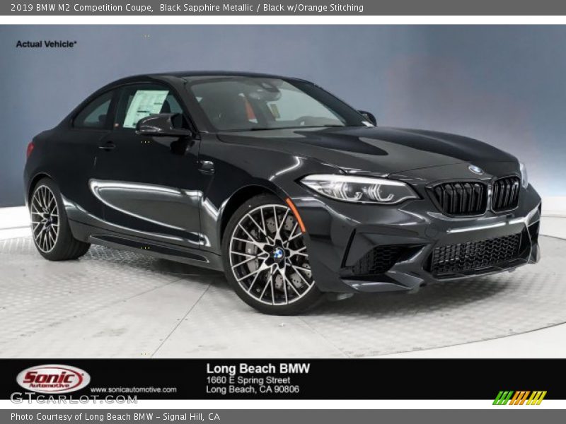 Black Sapphire Metallic / Black w/Orange Stitching 2019 BMW M2 Competition Coupe