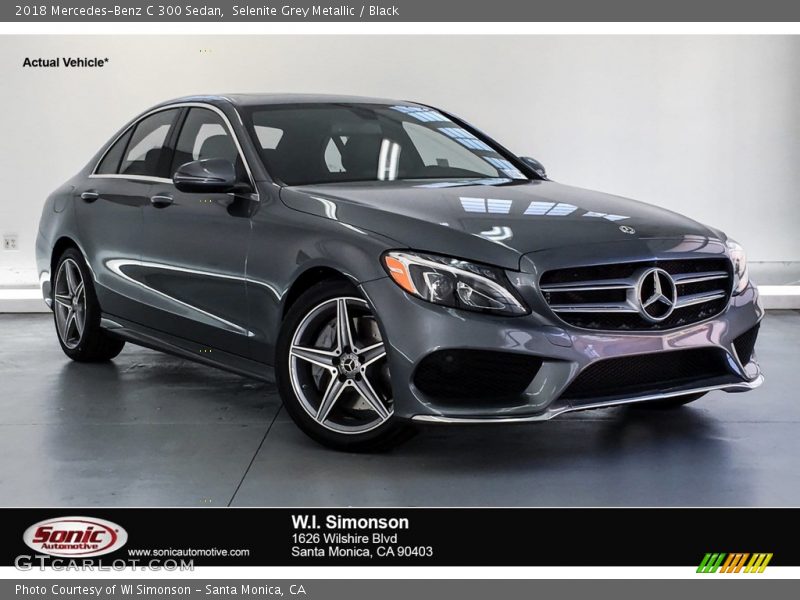 Selenite Grey Metallic / Black 2018 Mercedes-Benz C 300 Sedan