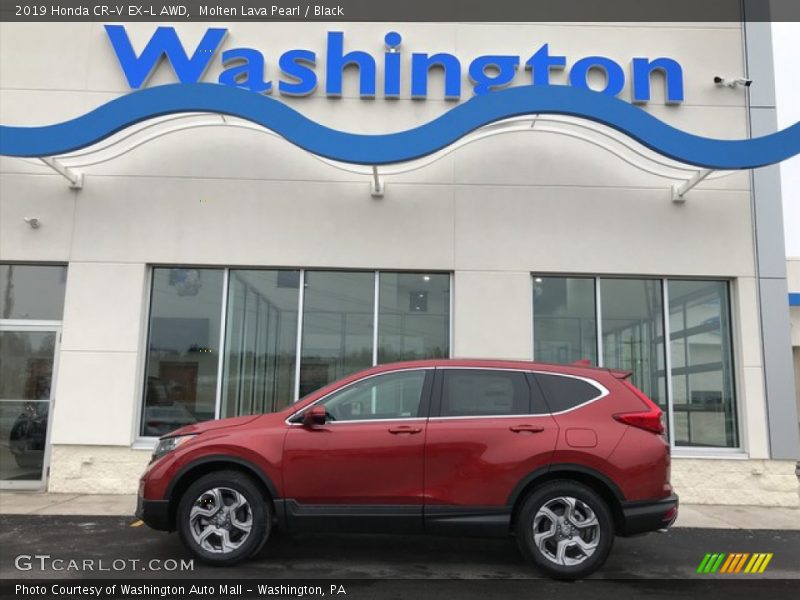 Molten Lava Pearl / Black 2019 Honda CR-V EX-L AWD
