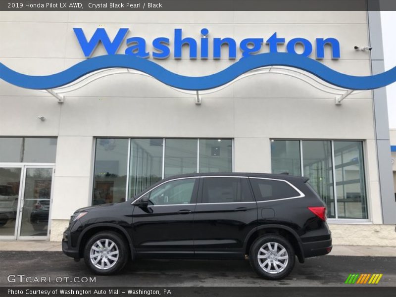 Crystal Black Pearl / Black 2019 Honda Pilot LX AWD