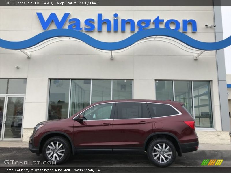 Deep Scarlet Pearl / Black 2019 Honda Pilot EX-L AWD
