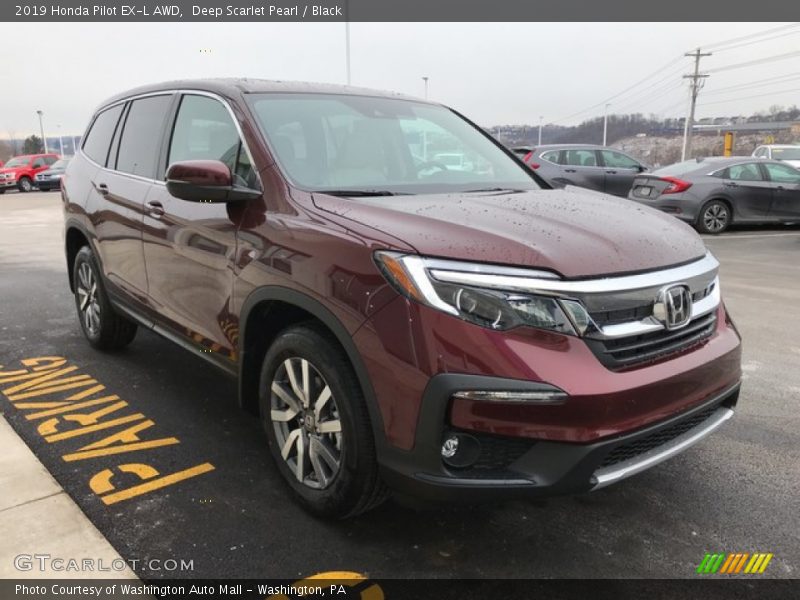 Deep Scarlet Pearl / Black 2019 Honda Pilot EX-L AWD