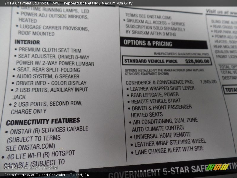 Pepperdust Metallic / Medium Ash Gray 2019 Chevrolet Equinox LT AWD
