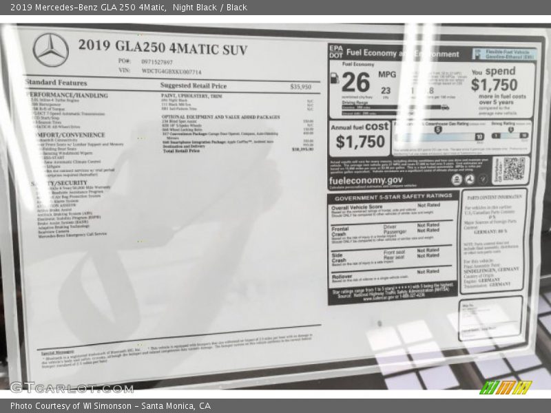 Night Black / Black 2019 Mercedes-Benz GLA 250 4Matic