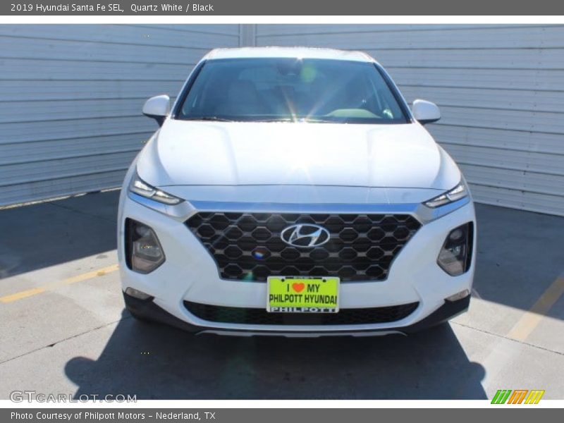 Quartz White / Black 2019 Hyundai Santa Fe SEL
