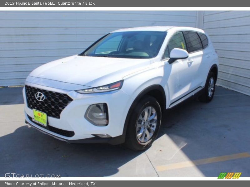 Quartz White / Black 2019 Hyundai Santa Fe SEL