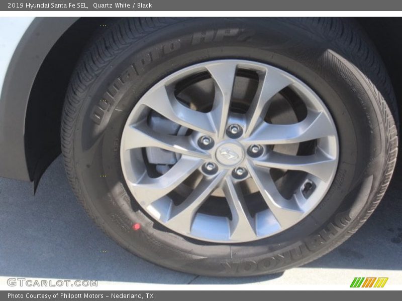 Quartz White / Black 2019 Hyundai Santa Fe SEL