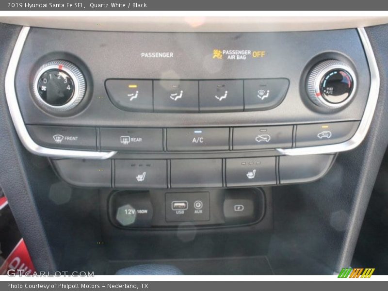 Quartz White / Black 2019 Hyundai Santa Fe SEL