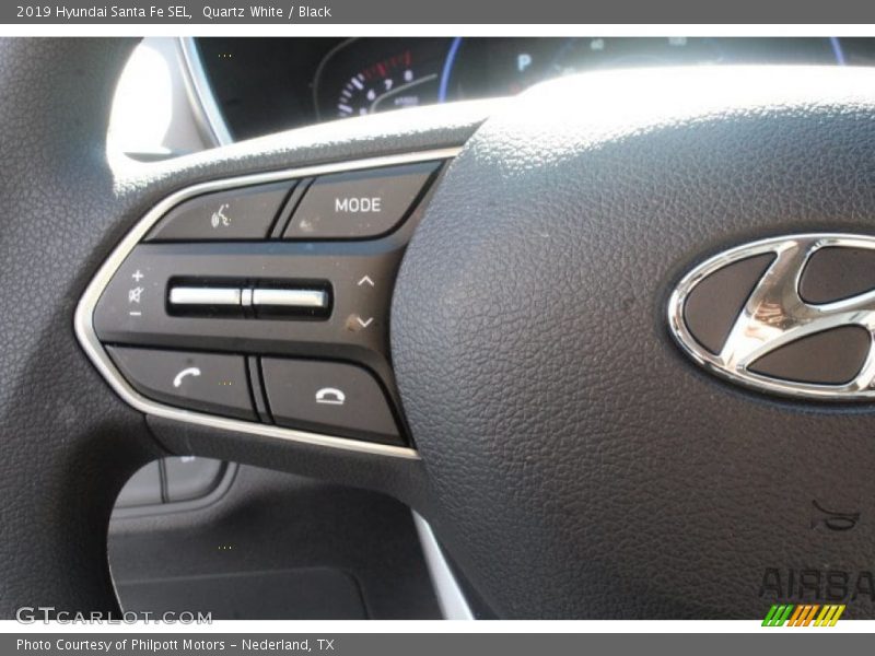 Quartz White / Black 2019 Hyundai Santa Fe SEL