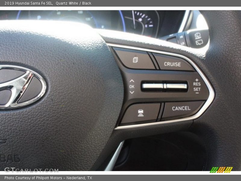 Quartz White / Black 2019 Hyundai Santa Fe SEL
