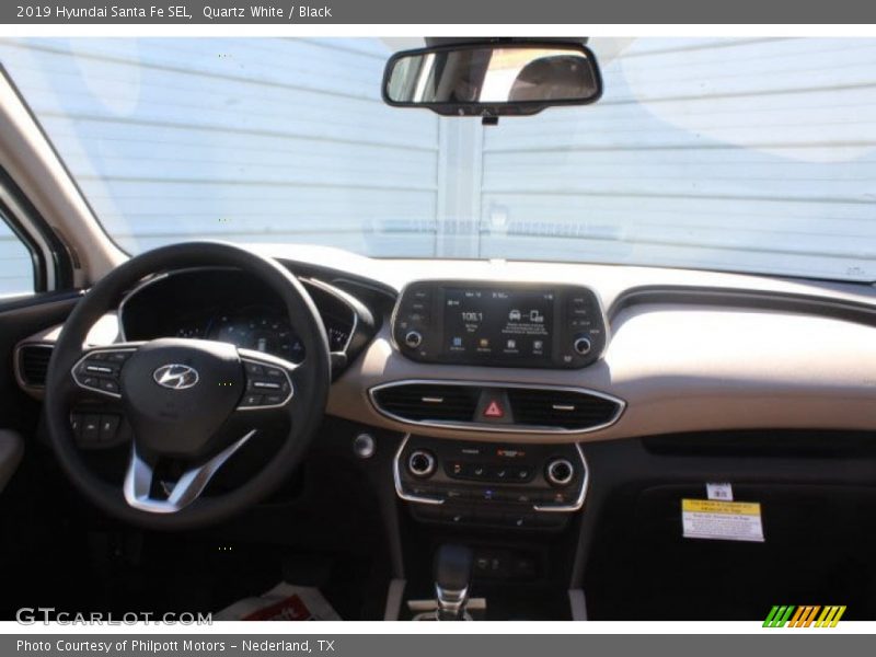 Quartz White / Black 2019 Hyundai Santa Fe SEL