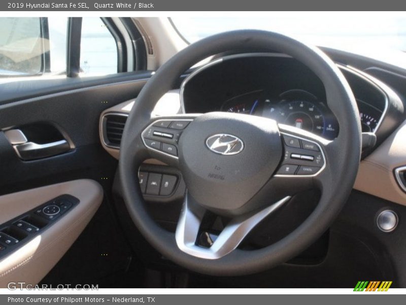 Quartz White / Black 2019 Hyundai Santa Fe SEL