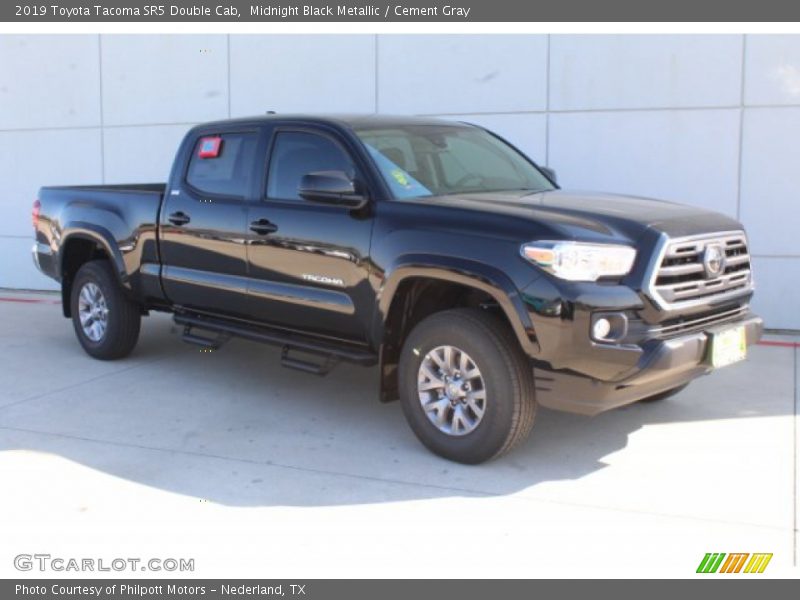 Midnight Black Metallic / Cement Gray 2019 Toyota Tacoma SR5 Double Cab