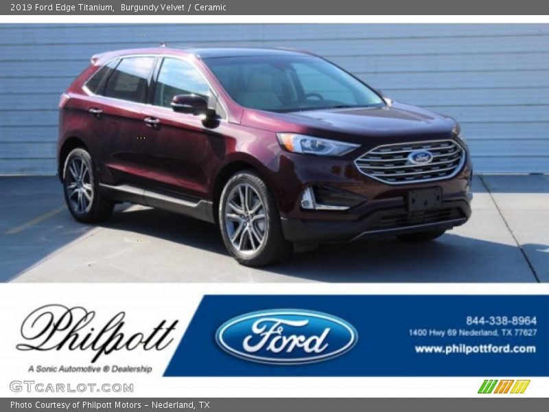 Burgundy Velvet / Ceramic 2019 Ford Edge Titanium