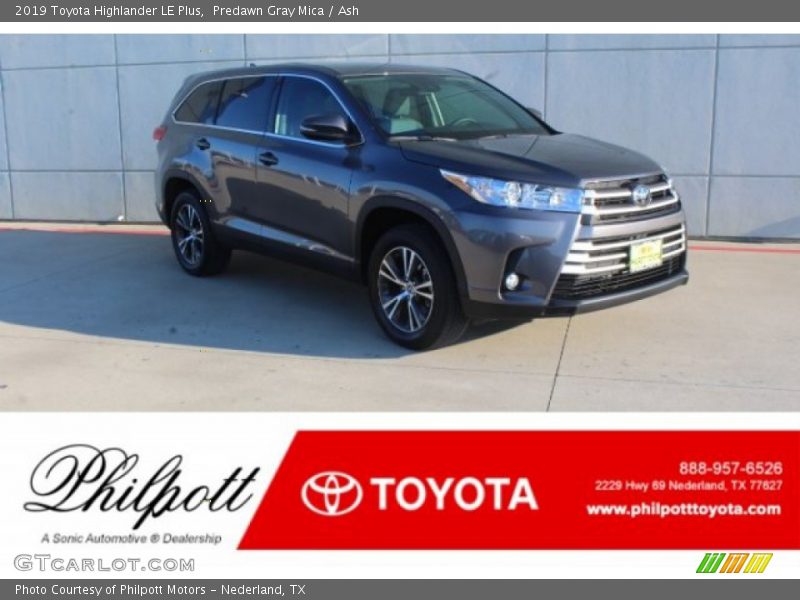 Predawn Gray Mica / Ash 2019 Toyota Highlander LE Plus