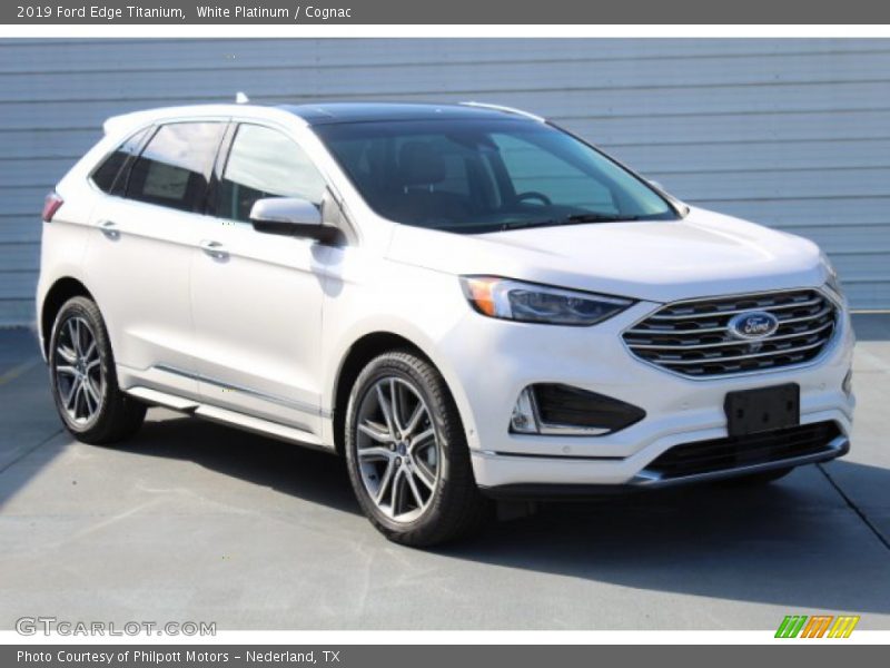 White Platinum / Cognac 2019 Ford Edge Titanium