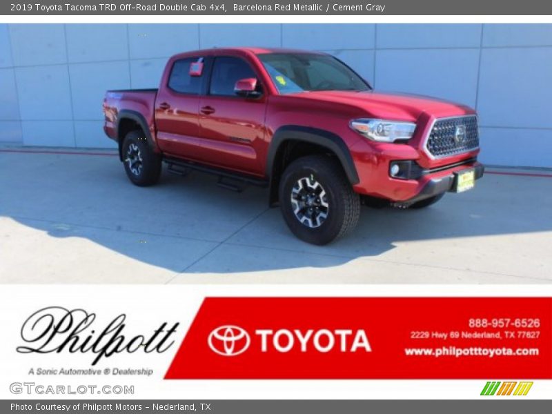 Barcelona Red Metallic / Cement Gray 2019 Toyota Tacoma TRD Off-Road Double Cab 4x4