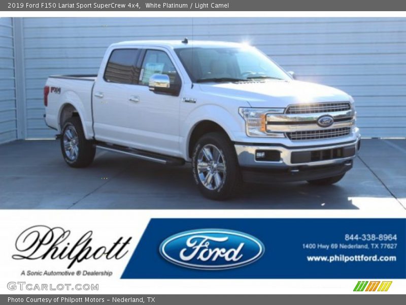 White Platinum / Light Camel 2019 Ford F150 Lariat Sport SuperCrew 4x4