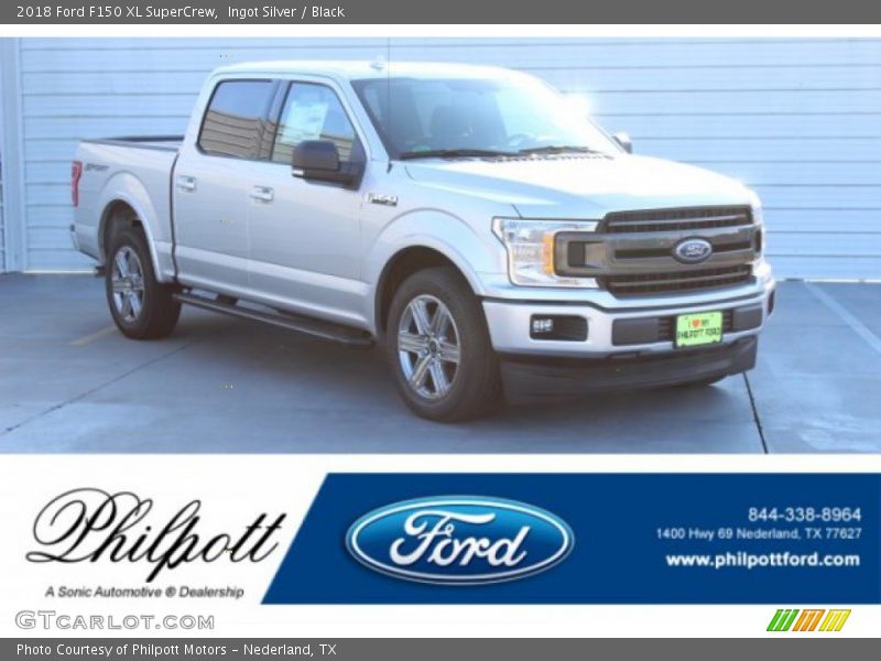 Ingot Silver / Black 2018 Ford F150 XL SuperCrew