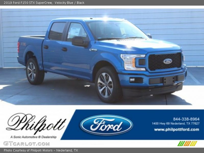 Velocity Blue / Black 2019 Ford F150 STX SuperCrew