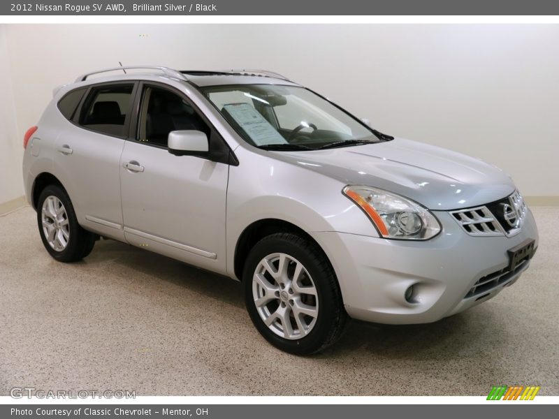 Brilliant Silver / Black 2012 Nissan Rogue SV AWD