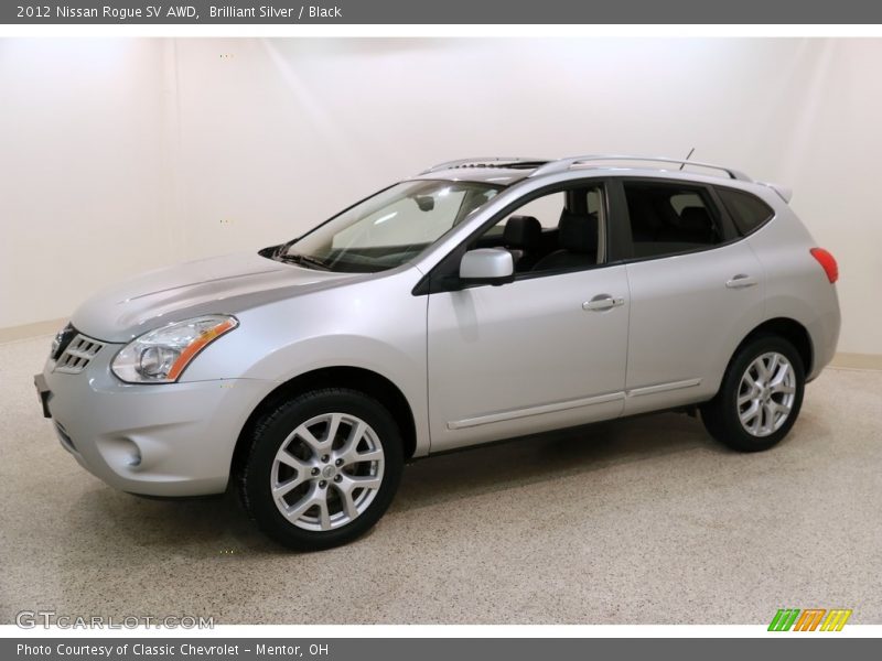 Brilliant Silver / Black 2012 Nissan Rogue SV AWD