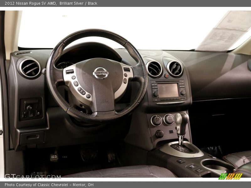Brilliant Silver / Black 2012 Nissan Rogue SV AWD