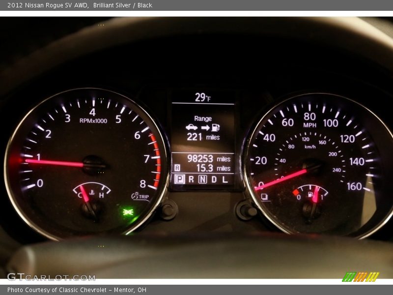 Brilliant Silver / Black 2012 Nissan Rogue SV AWD