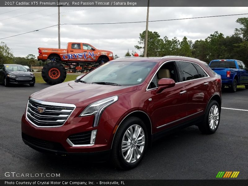 Red Passion Tintcoat / Sahara Beige 2017 Cadillac XT5 Premium Luxury