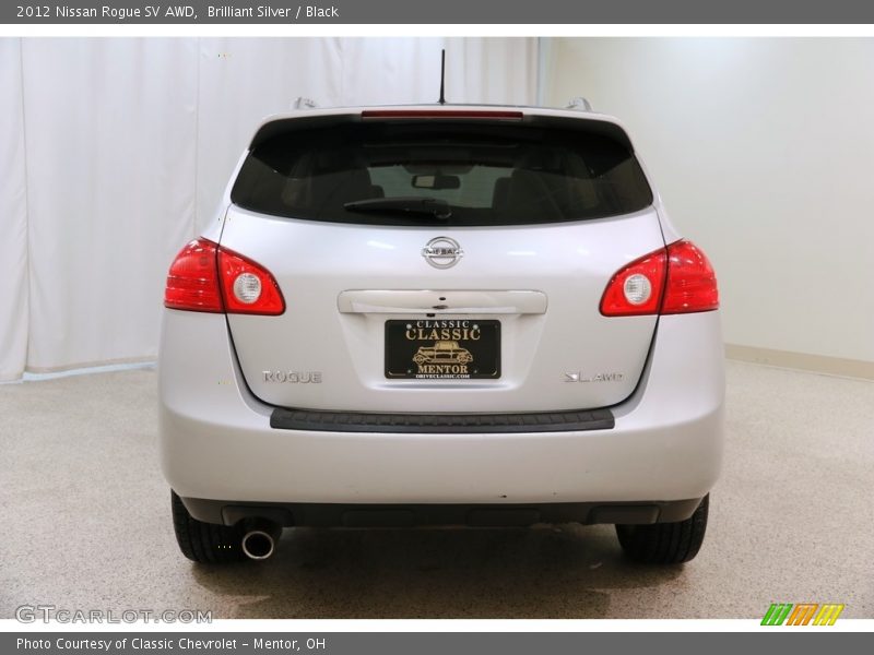 Brilliant Silver / Black 2012 Nissan Rogue SV AWD