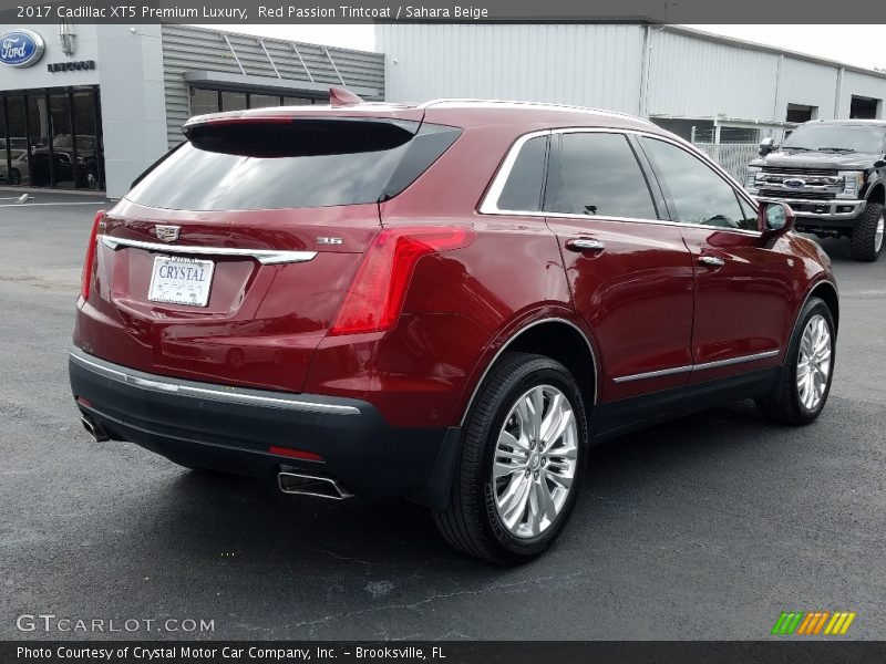 Red Passion Tintcoat / Sahara Beige 2017 Cadillac XT5 Premium Luxury